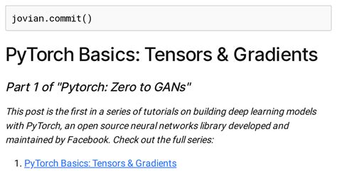 01 Pytorch Basics Notebook By Sujith M Tom Tomsujithm Jovian