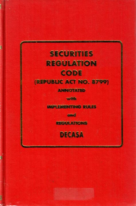 01A Ra 8799 The Securities Regulation Code Of The Philippines