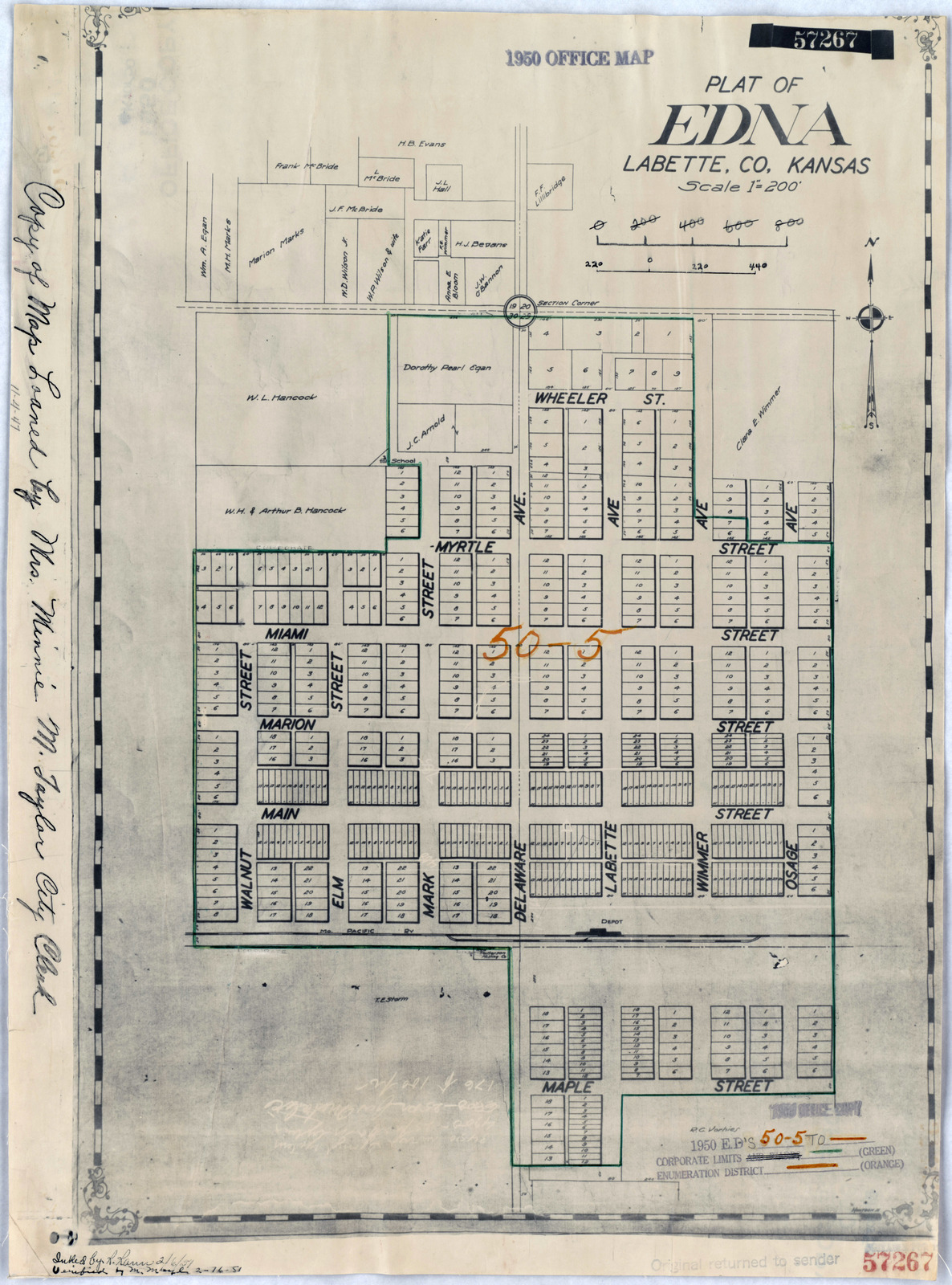 1950 Census Enumeration District Maps Kansas Ks Labette County