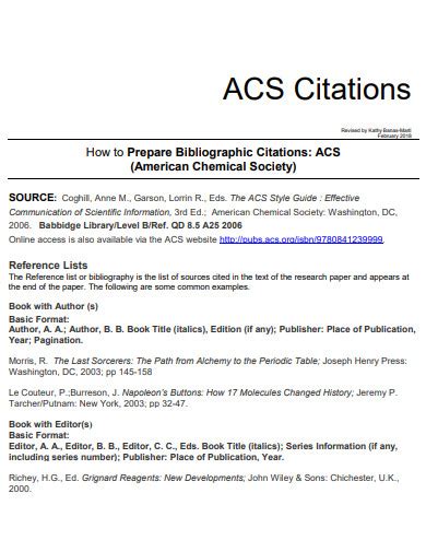 29 Acs Citation Example In Pdf Examples