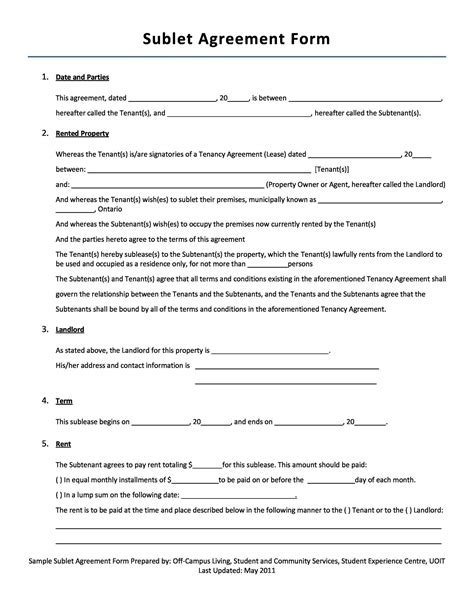 40 Professional Sublease Agreement Templates Forms Templatelab