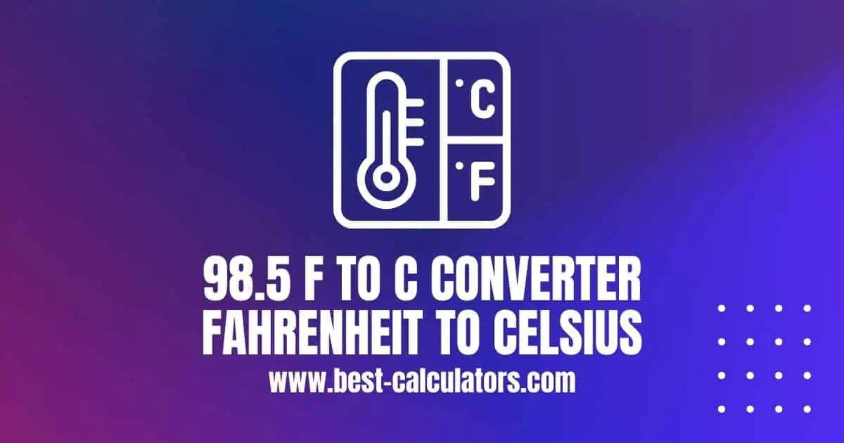 98 F To Celsius Converter