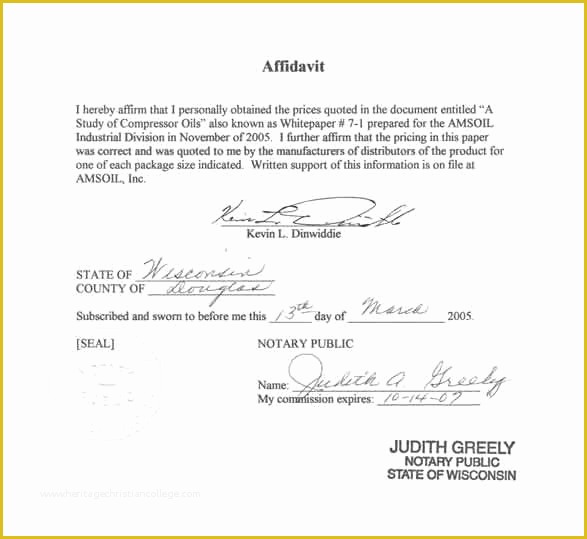 Affidavit Sample Florida Hq Printable Documents