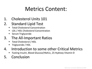 Blood Test Metrics Interpretation Cholesterol Et Al