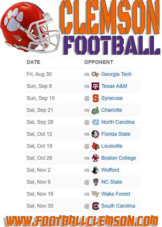 Clemson Football Schedule 2025 Scores Flori Leoine