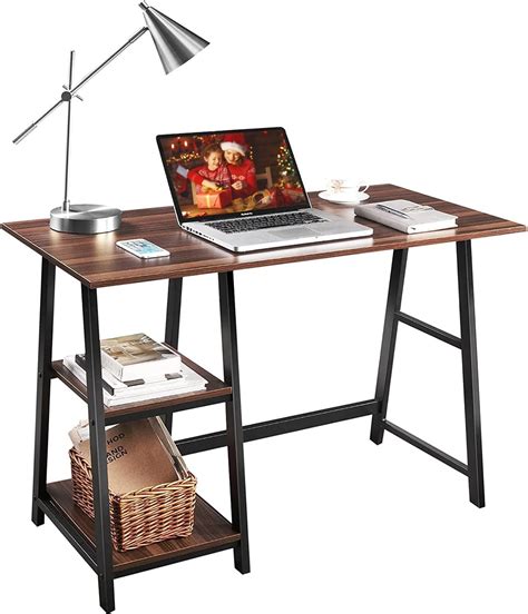 Computer Desk Qooware 43 Amp Quot Writing Desk With 2 Storage Shelves On Left