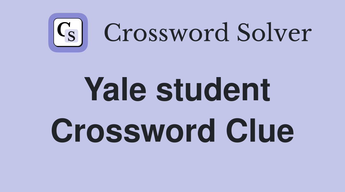 Crossword Yale Student