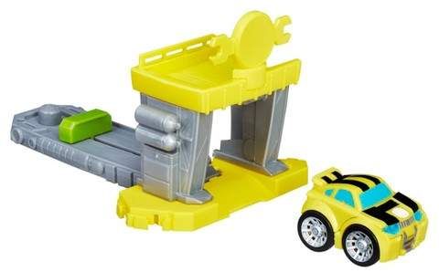 Flip Racers Bumblebee Quick Launch Garage Transformers Rescue Bots