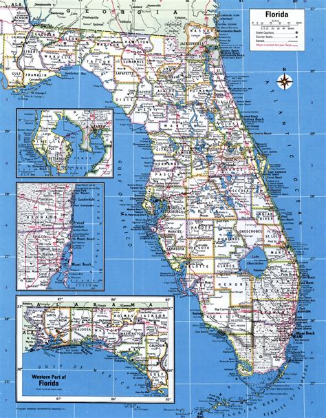 Florida State Map With Counties And Cities