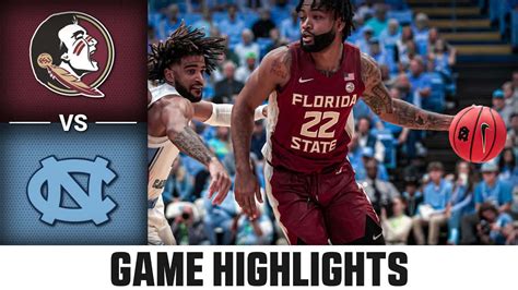 Florida State Vs North Carolina Game Highlights 2023 24 Acc Men S