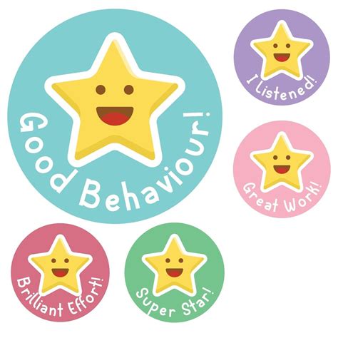 Good Behaviour Star Reward Stickers Teacher Stickers Reward Stickers