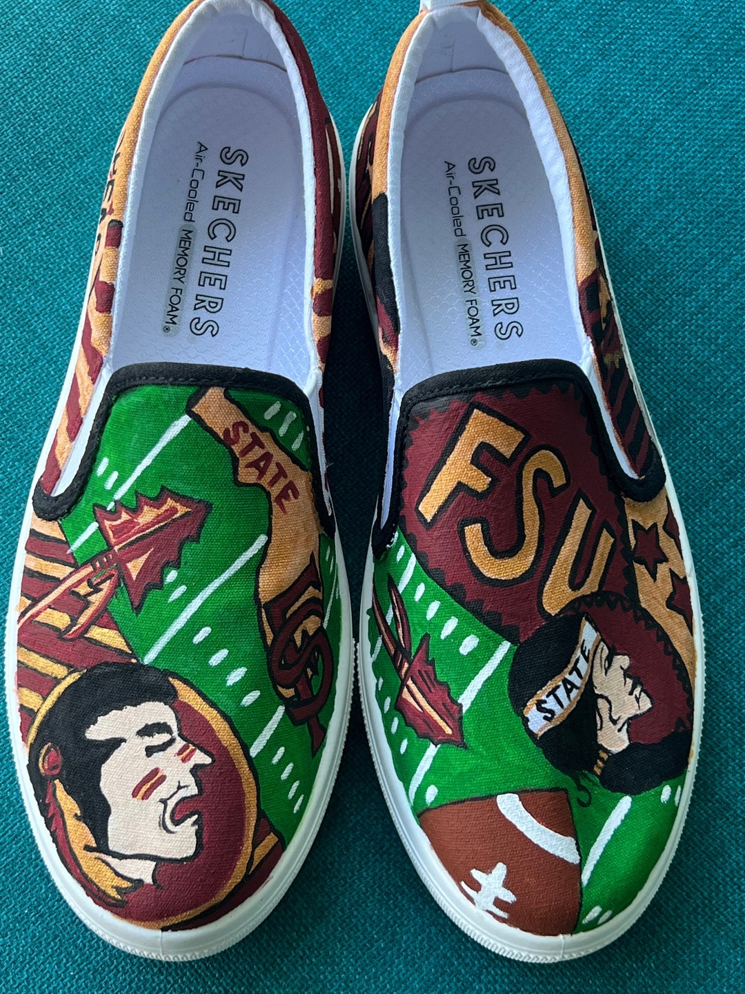 Hand Painted Fsu Florida State Shoes Etsy