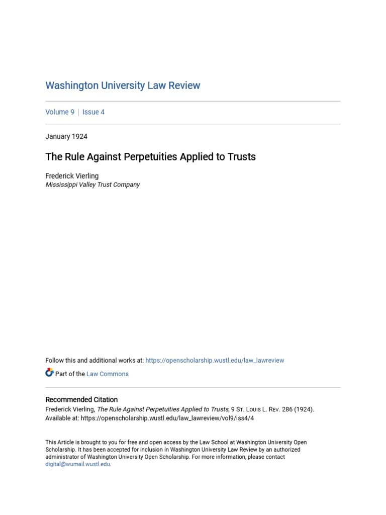 How Does Rule Against Perpetuities Apply?