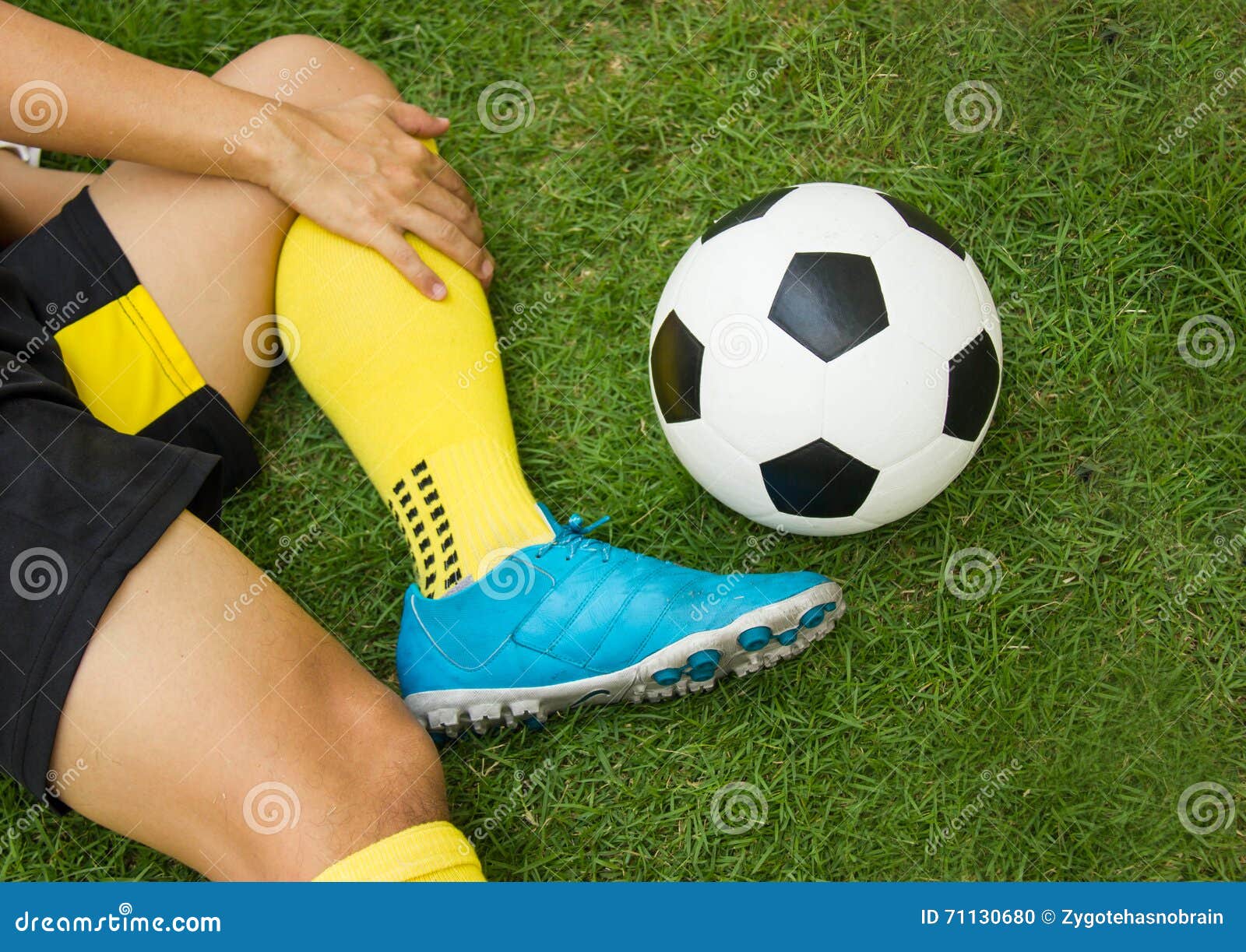 Injured Football Player On Field Stock Photo Cartoondealer Com 71129178