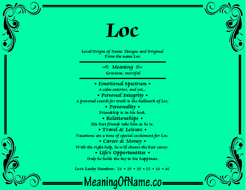 Loc Meaning Of Name