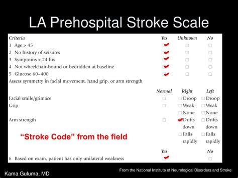 Los Angeles Stroke Scale