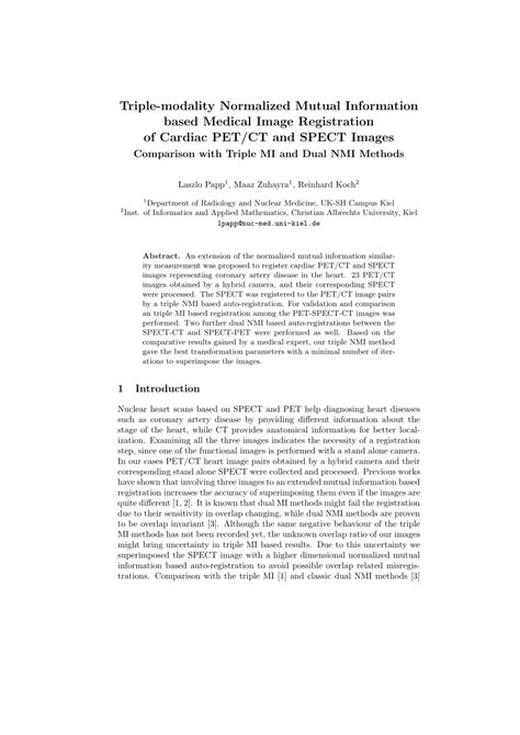 Pdf Triple Modality Normalized Mutual Information Based Medical Image