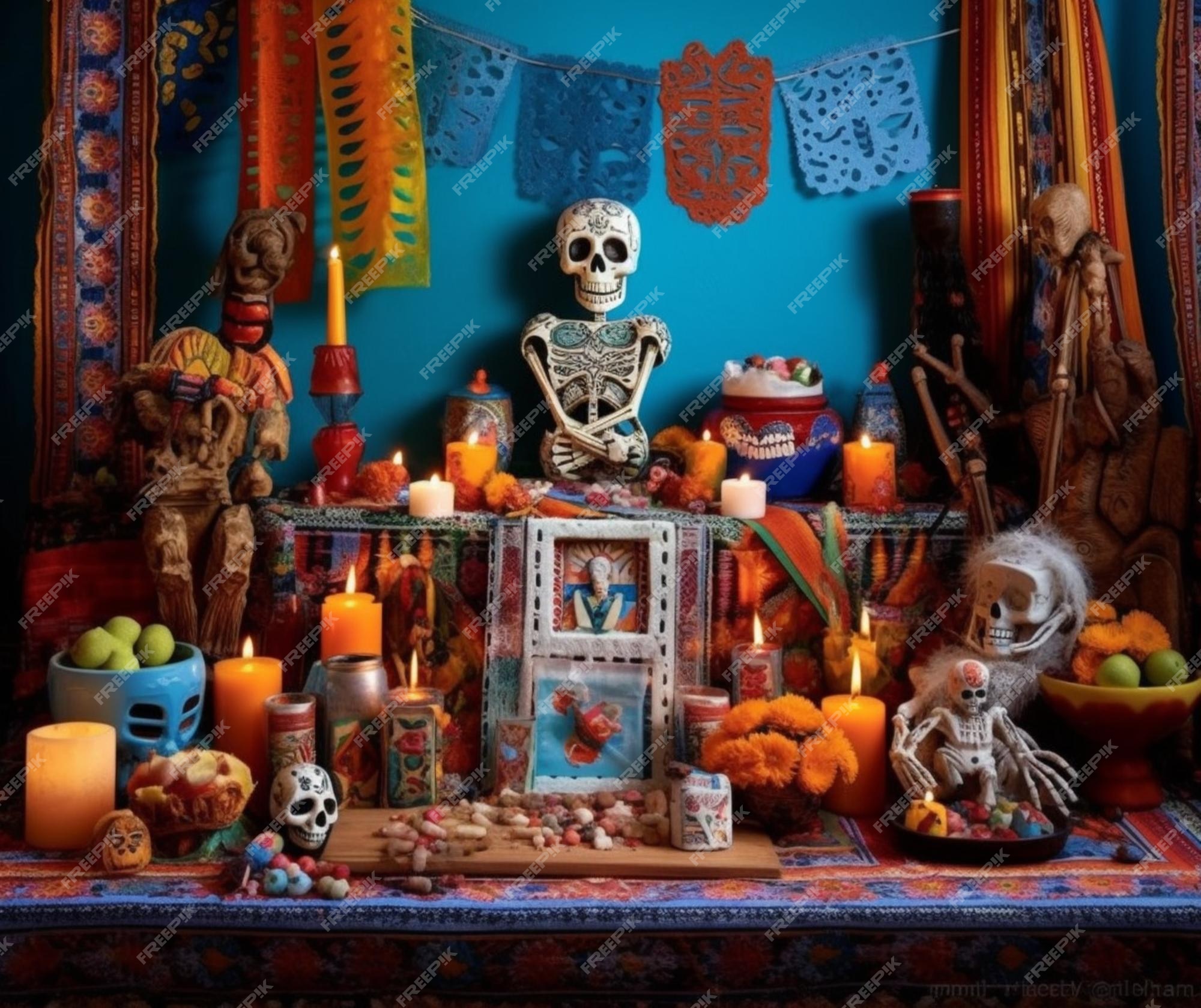 Premium Ai Image Traditional Day Of The Dead Altars