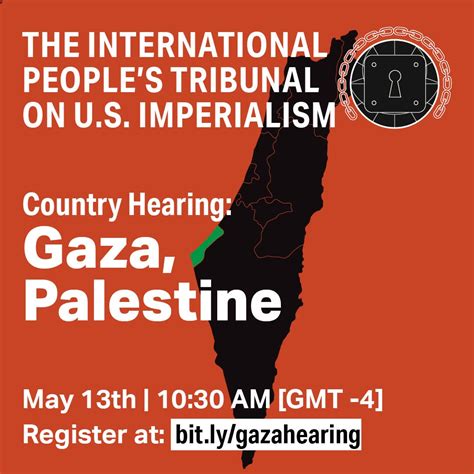 Saturday May 13 Hearing On Gaza Palestine The International People