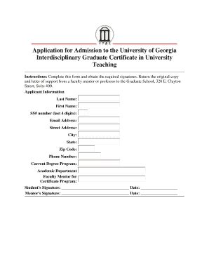 Uga Graduate Application