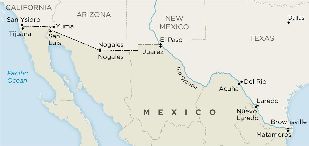 Us Map Mexico Border Get Map Update