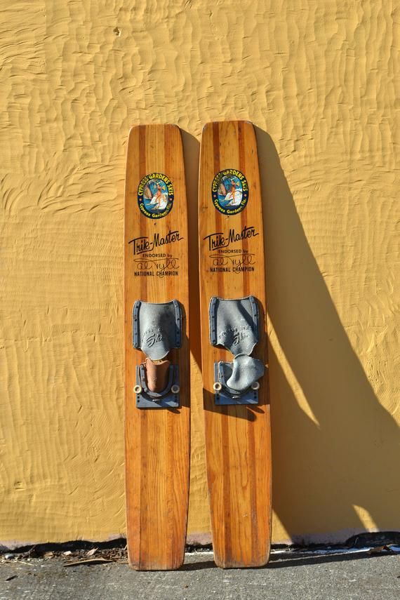 Vintage Water Skis Pair Wooden Water Ski Cypress Gardens Etsy