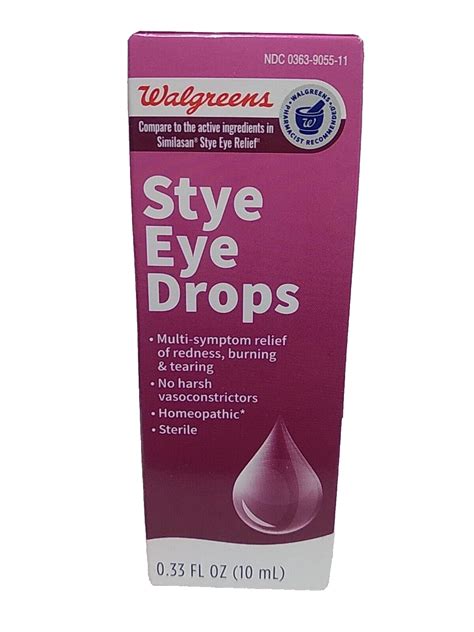 Walgreens Stye Eye Drops Multi Symptom Relief 33 Fl Oz Exp 09