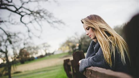 Wallpaper Girl Photo Tree Model Mood Fence Bokeh Blonde Feeling