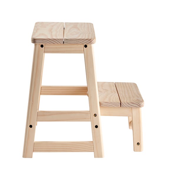 Wooden Foldable Step Stool Dunelm