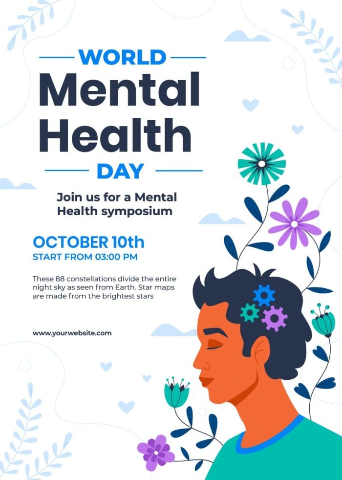 World Mental Health Day Free Poster Template Piktochart